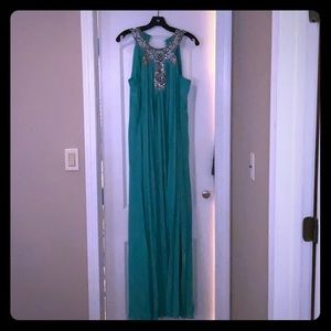 BCBGMaxAzria long pleated gown